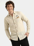 Coastal Escape Premium Beige Embroidered Shirt