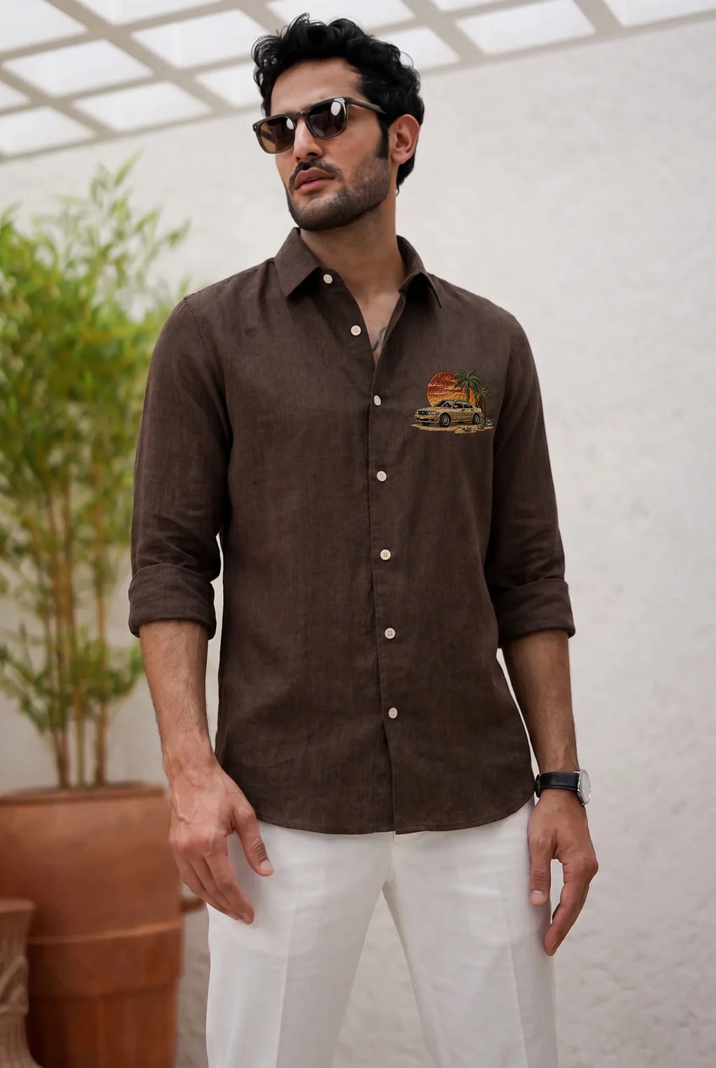 Sunset Drive Premium embroidered-shirt
