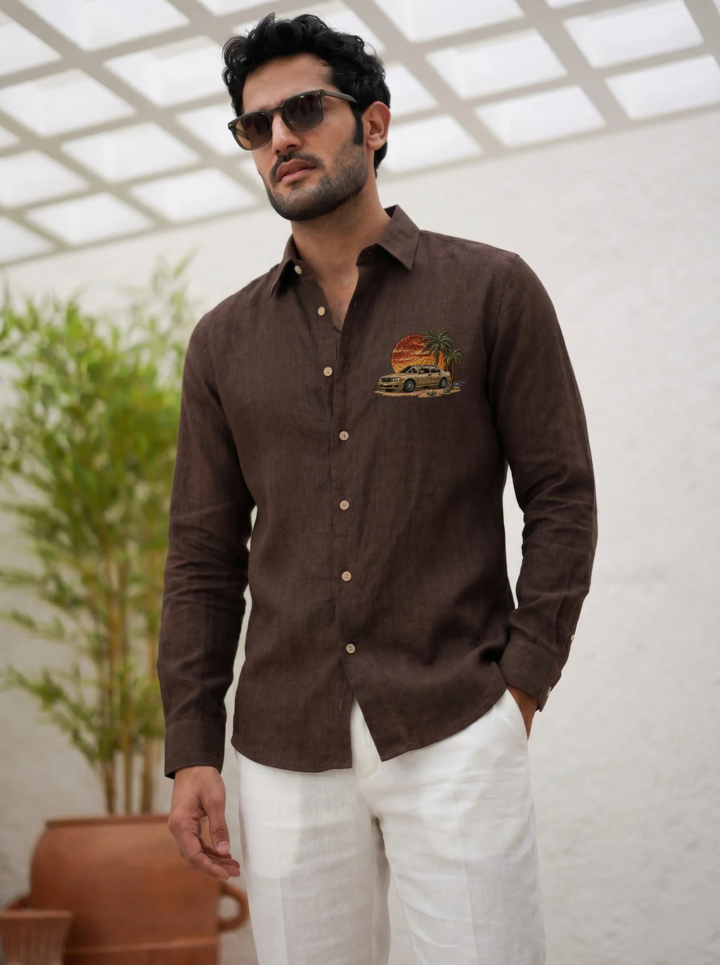 Sunset Drive Premium embroidered-shirt