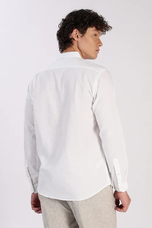 Arctic Wanderlust Cotton Regular Fit White Embroidered Shirt