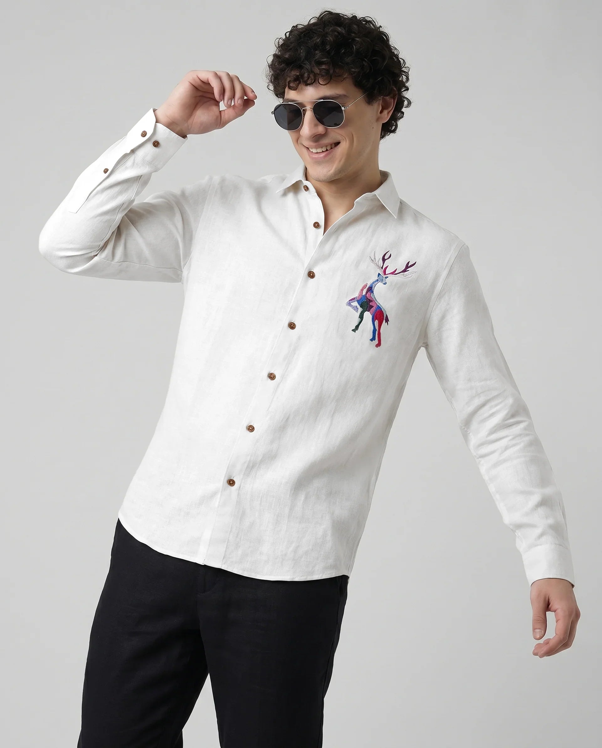 Prism Stag Premium Embroidery Shirt