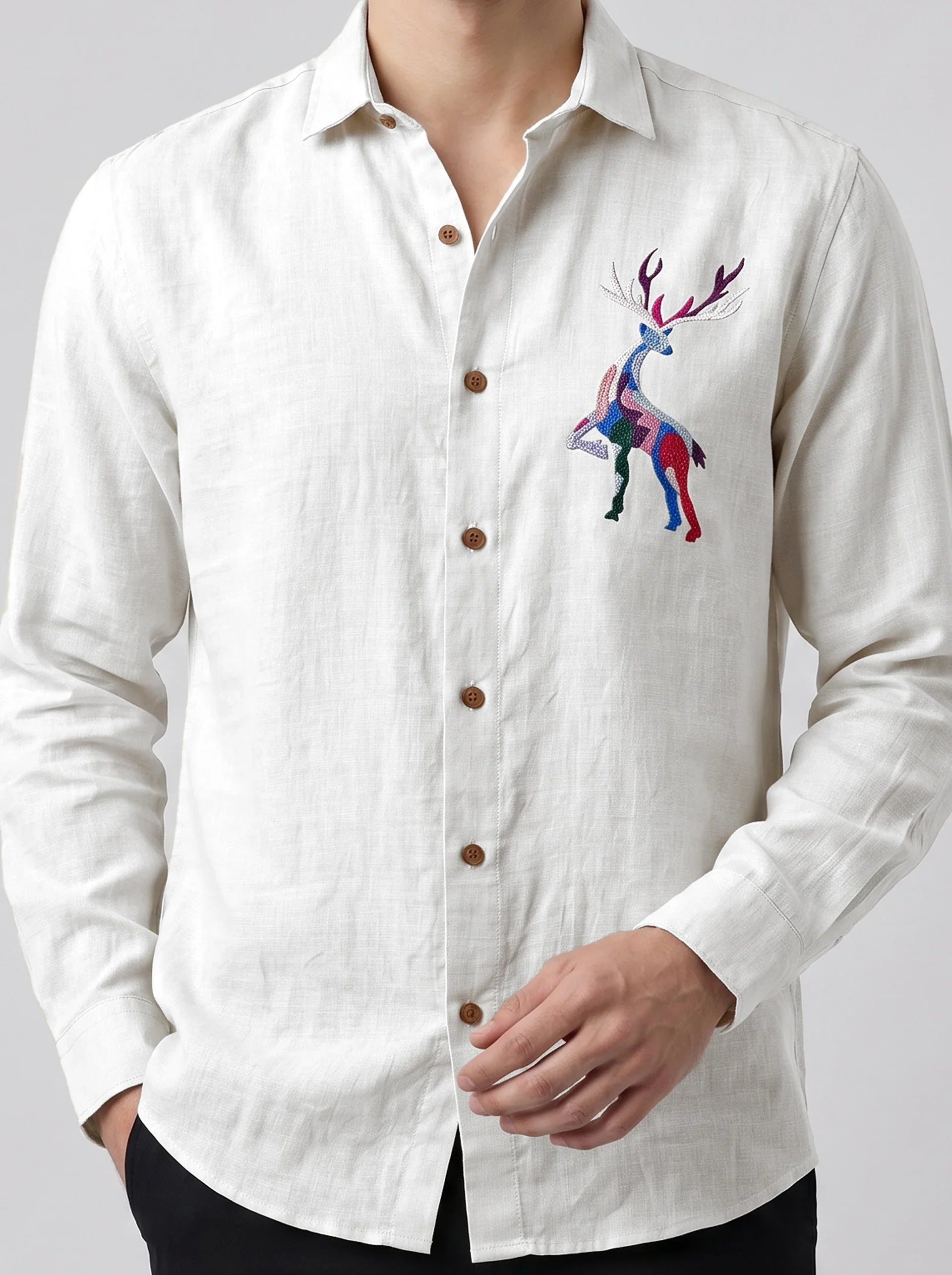 Prism Stag Premium Embroidery Shirt