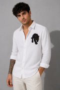 Midnight Panther Embroidered Shirt