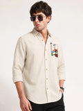 Men’s Premium Embroidered Cotton Regular Fit Casual Shirt