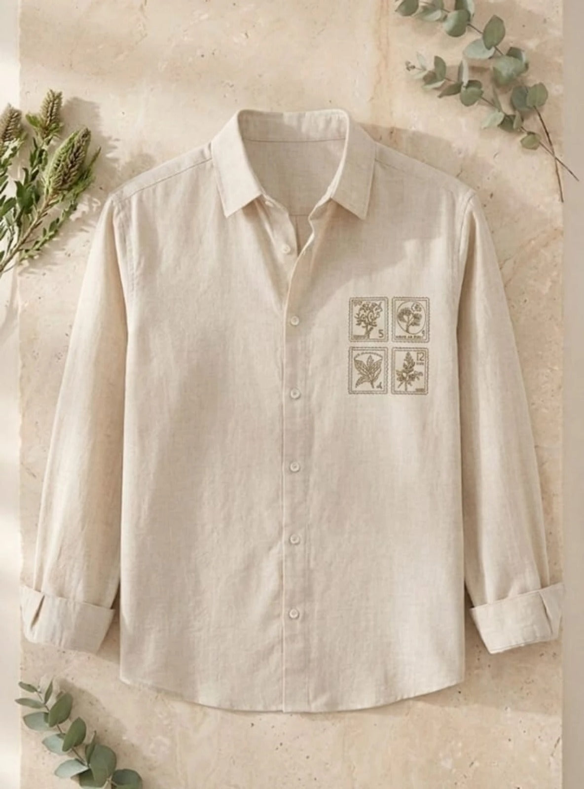 Embroidery smart-casual occasions shirt