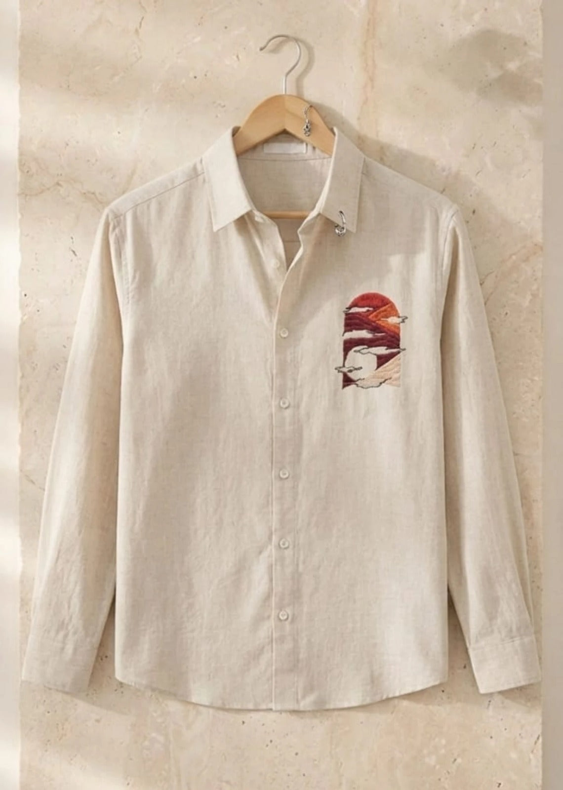 Embroidered Cotton Regular Fit Shirt