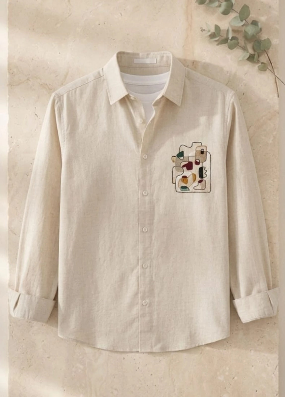 Men’s Premium Embroidered Cotton Regular Fit Shirt