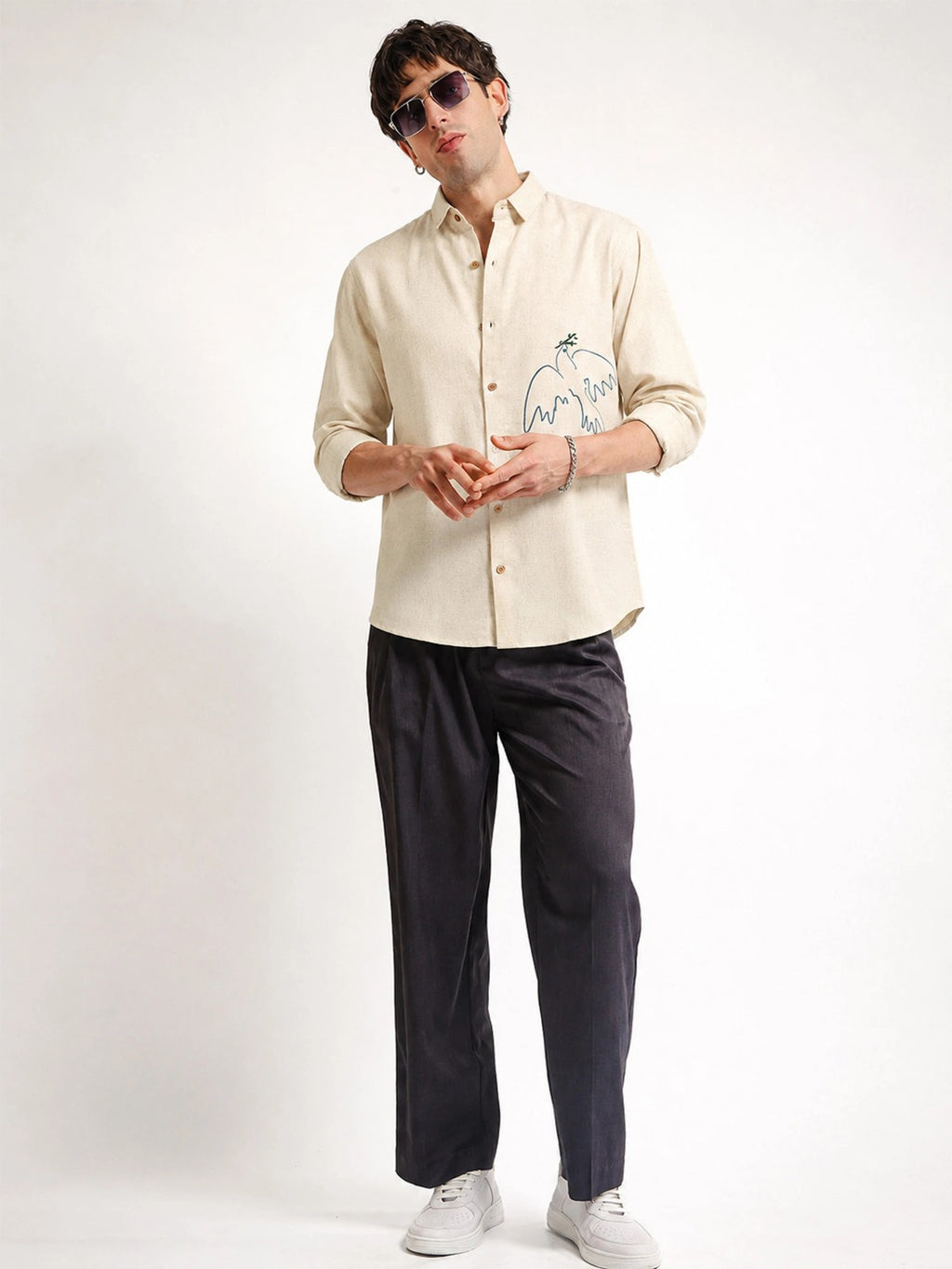 Men’s Premium Cotton Embroidery Casual Shirt