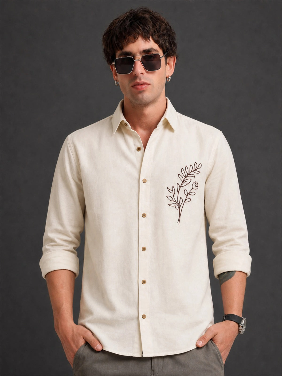Men’s Classic Embroidered Full Sleeve Shirt