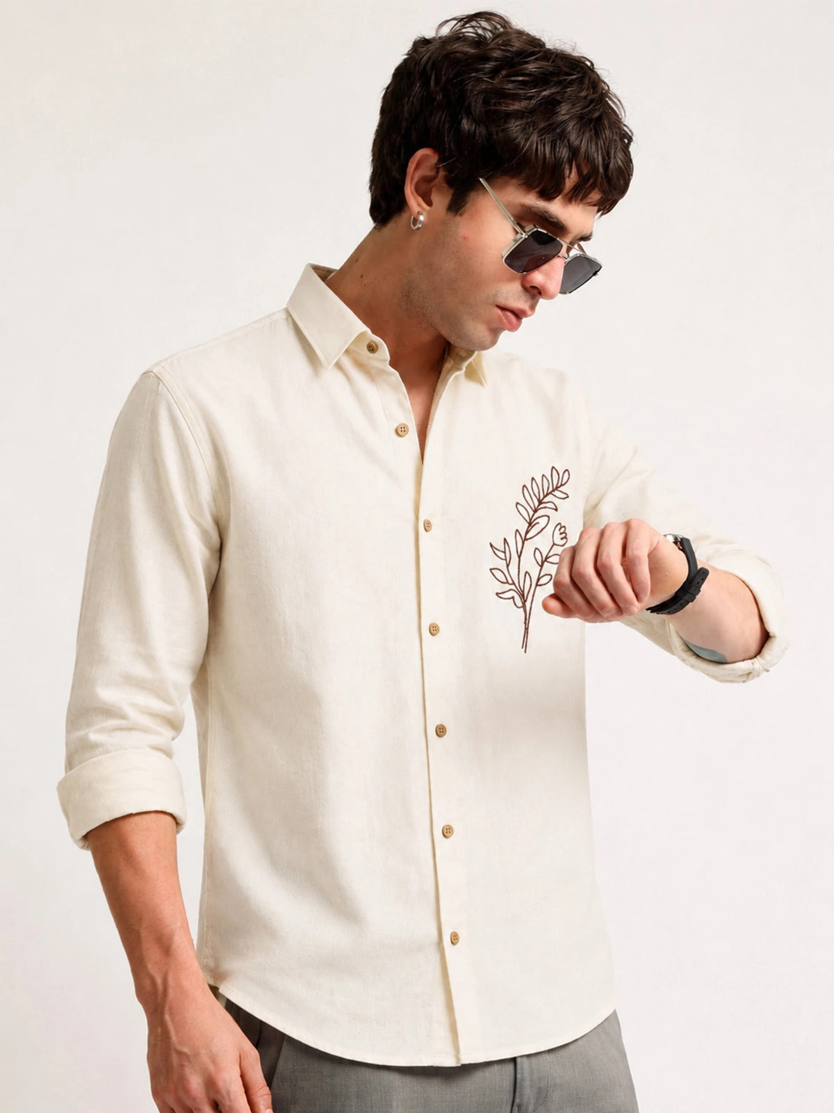 Men’s Classic Embroidered Full Sleeve Shirt