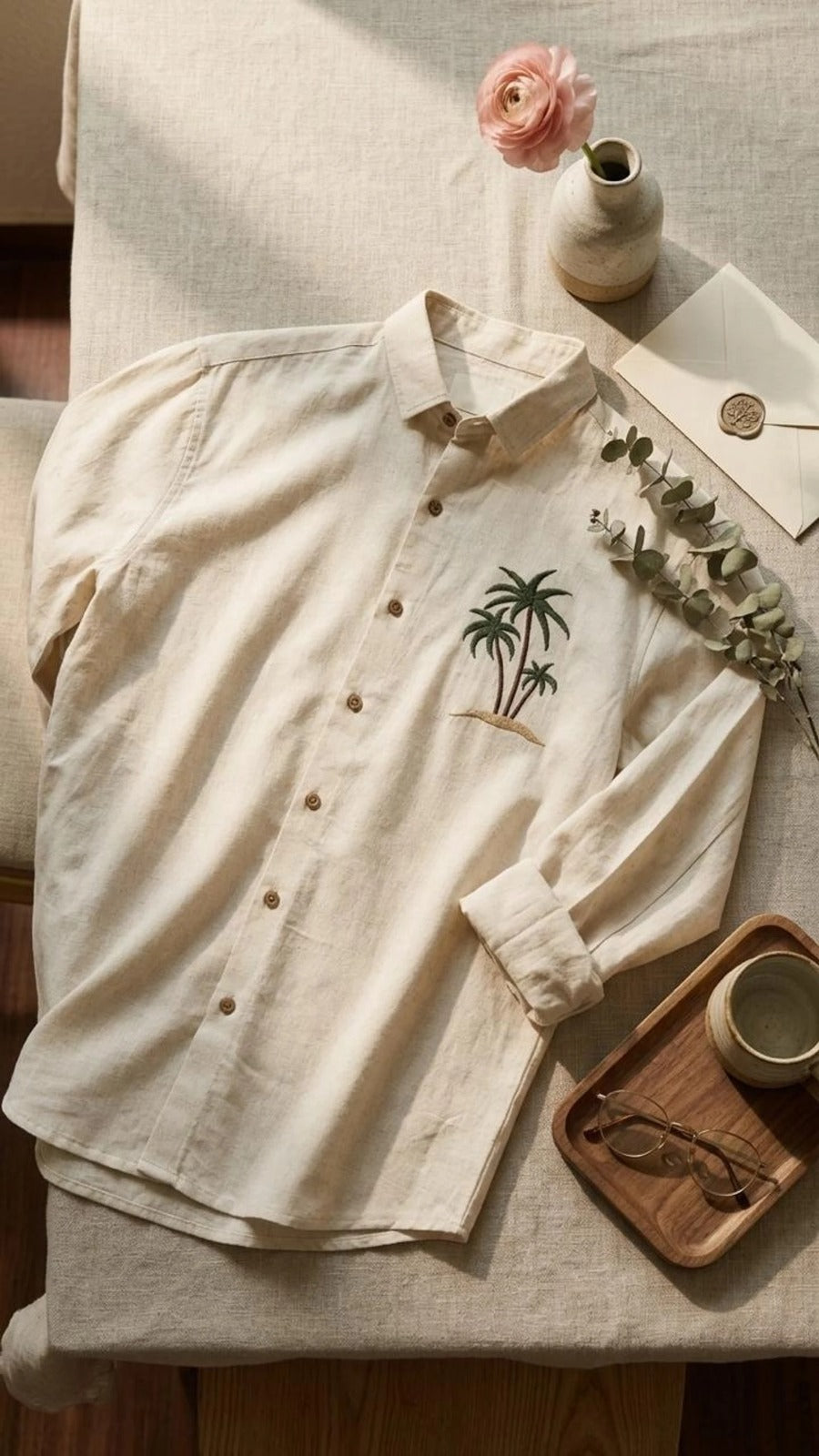 Men’s Stylish Cotton Embroidered Casual Shirt