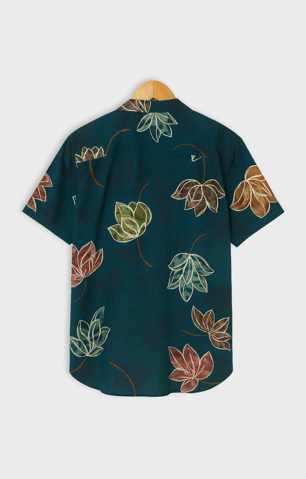 Men's All-Over Maple Leaf Print Short Sleeve Vacation Shirt