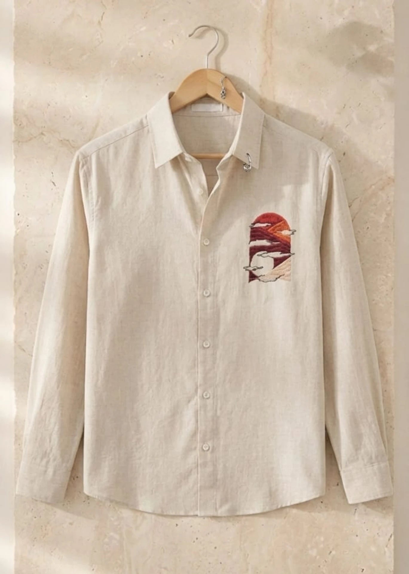 Men’s Elegant Embroidered Full Sleeve Cotton Shirt